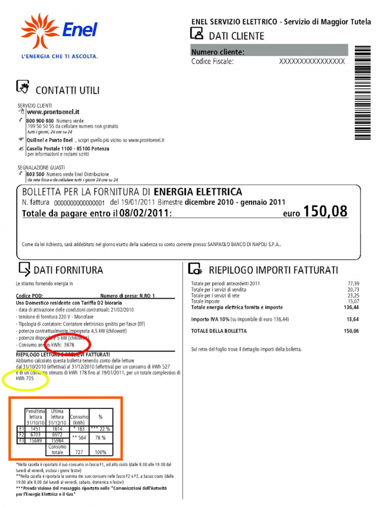 Bolletta-elettrica-ENEL-servizio-maggior-tutela